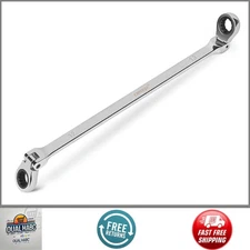 12-13mm Extra Long Flex Head Ratcheting Wrench Set, Double Box End, CRV Steel,