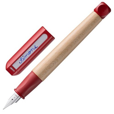 abc red - child-friendly Fountain Pen for writing beginners with ergonomic gr...