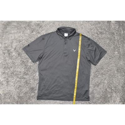 Callaway Men's Gray Striped Short Sleeve Polo Shirt Medium