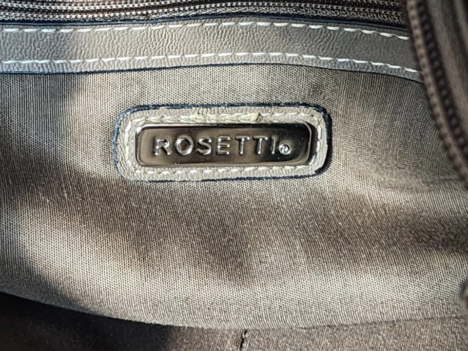Bolso de Hombro Rosetti 1994 De Colección Cuero Sintético Marrón Hobo Cartera, Taupe y Chocolate Foto 3 de 4