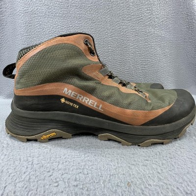 Merrell Moab Speed Mid GTX Shoes Mens Size 11.5 Green Vibram Gore Tex Hiking