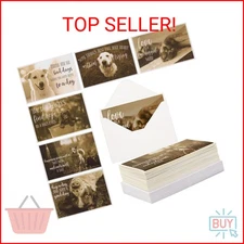 BEST PAPER GREETINGS Thank You Cards with Envelopes - 4 x 6 in, Pack of 36 - Dog