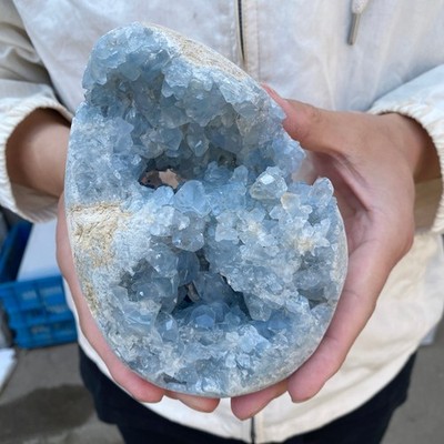 3.3lb Natural celestite cave quartz crystal cluster rough specimen healing