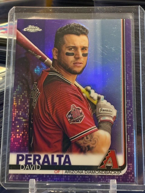 2019 Topps Chrome Purple Refractor David Peralta 112/299 Arizona Diamondbacks #9