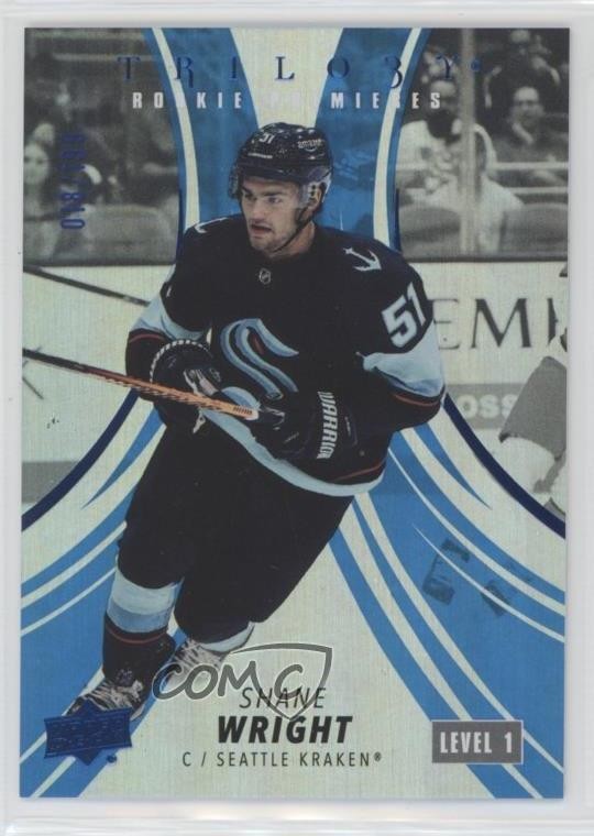 2022 Upper Deck Trilogy Premieres Blue 18/199 Level 1 Shane Wright Rookie RC 2o7