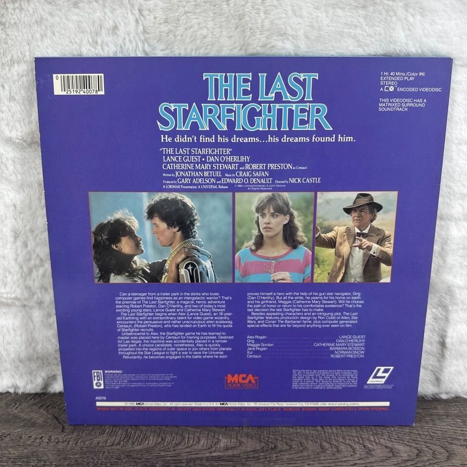 THE LAST STARFIGHTER  LASERDISC LD 1985 LANCE GUEST OOP SCI-FI EX VG - Image 2 of 4