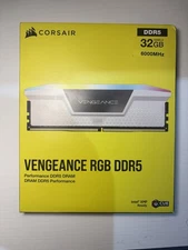 CORSAIR VENGEANCE RGB 32GB (2 x 16GB) PC5-48000 (DDR5-6000) CL36 Memory  - White