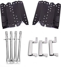 4 Stainless Steel Grill Replacement Parts, Pipe Burners, Heat Plate Tent Shield