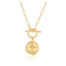 18K Gold Plated Pendant Necklace for Women Dainty Gold Iris Flower Pendant