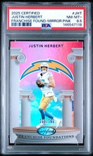 2025 Panini Cert Franchise Foundations #JHT Justin Herbert /199 Pink PSA 8.5