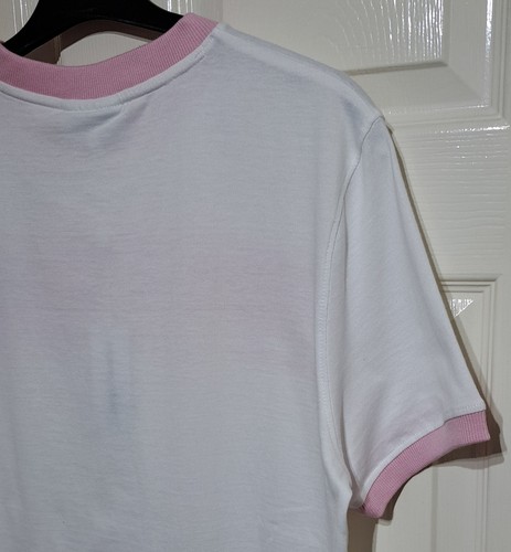 Sergio Tacchini Masters T-Shirt Uomo Taglia L Slim Fit P2P 21" Retrò Bianco Rosa - Foto 6 di 11