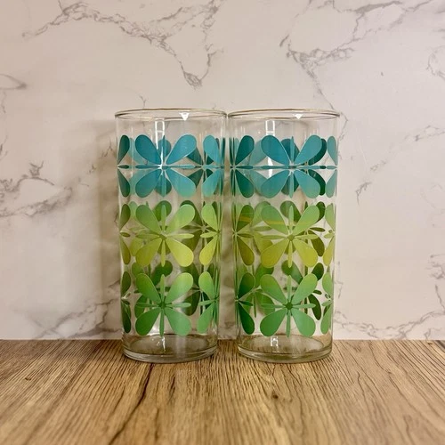 Vintage Mid-Century Modern Federal Glass Tumblers Set Of 2