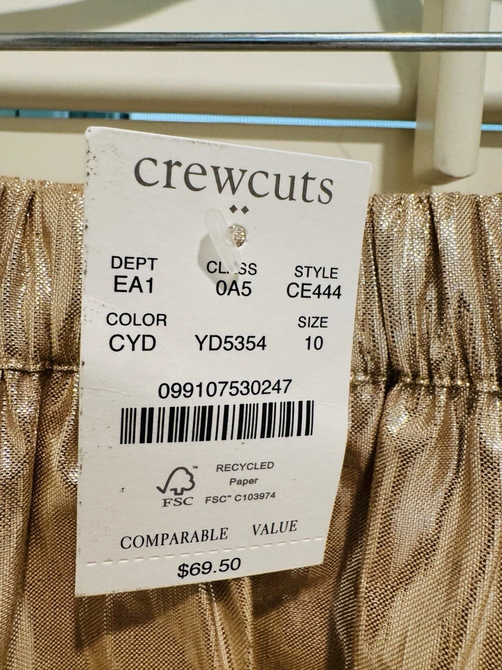 Falda burbuja metálica dorada talla 10 Crewcuts para niñas nueva con etiquetas Foto 2 de 4