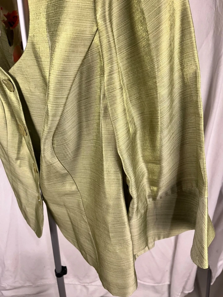 Dana Kay Women’s Green Suit Jacket Size 14W Tailored Blazer Workwear Classic - Image 2 of 4