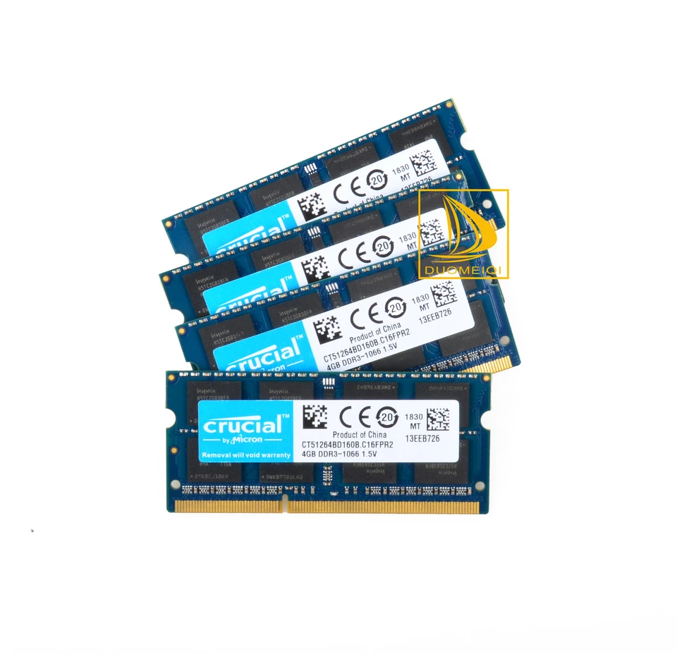 Crucial 4x 4GB 2RX8 PC3-8500S DDR3 1066Mhz SODIMM Laptop Memory RAM 204Pin @dd - Image 4 of 4