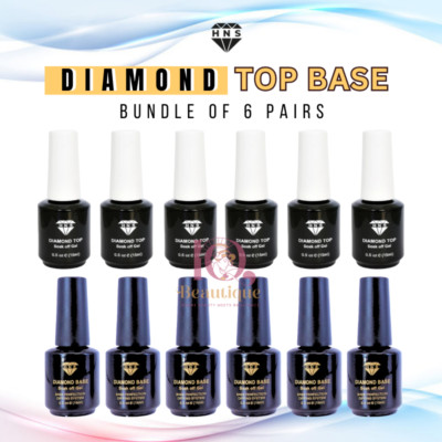HNS Diamond Gel Top Base Soak-Off LED/UV 0.5oz Bundle of 6 *Pick Any*