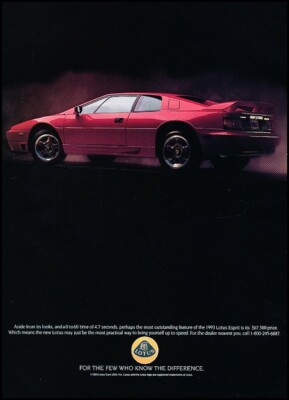 1993 Lotus Esprit Original  Advertisement Print Art Car Ad J773A