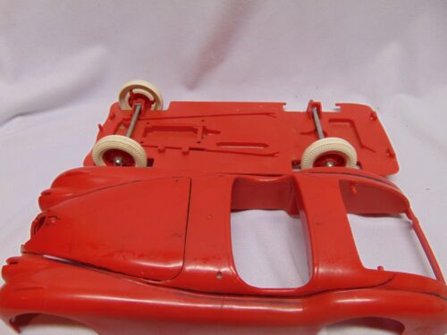 vintage plastic red Jaguar model car for parts 12" x 4" x 3" - Picture 4 of 6