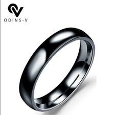 9ct 9K"Gold Filled"D Shaped Wedding Band Ring. White Gold,Yellow Gold, Black UK 
