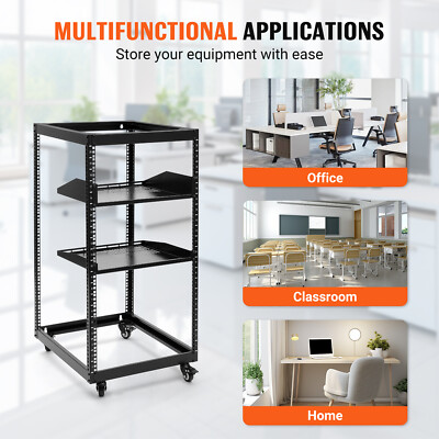20U 4 Post Open Frame Server Rack Network Enclosure For Office Home