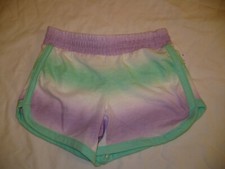 Wonder Nation Girls Pull On Dolphin Hem Shorts X-Small 4-5 Green Purple NEW