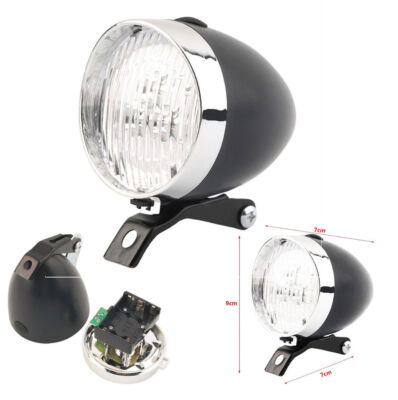 Vintage Classical Led Bike Headlight Black Bicycle Retro Light Front Head Lamps