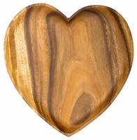 Holzschale Akazie 25Cm Herz Teller Snackschale Schale Obstschale Dekoschale Holz