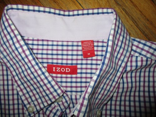 IZOD DRESS SHIRT Blue Purple White 