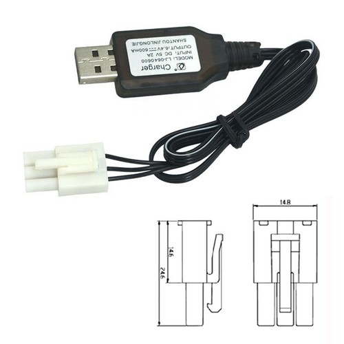 2S LiFe 6.4V 600mA USB Charger EL4.5-3P Plug P-TO-R for RC Car Truck Speed Boat - Picture 10 of 14