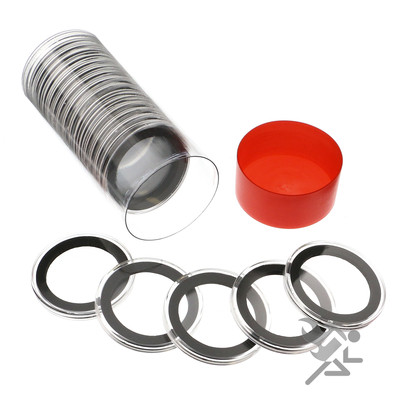 #ad #ad Silver Philharmonic Holder Red Capsule Tube amp; 20 Air Tite 37mm Black Rings $24.95