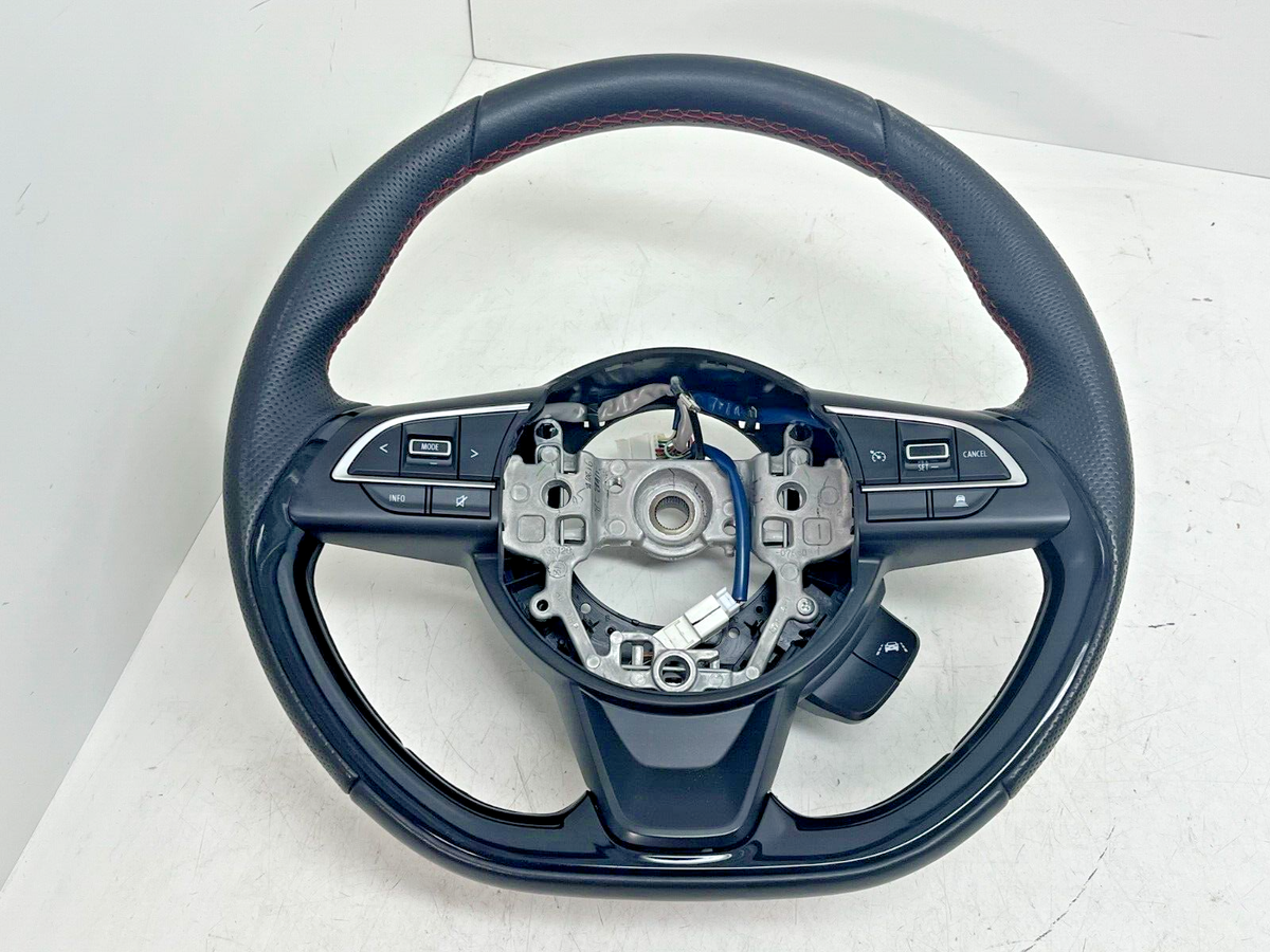 JDM SUZUKI SWIFT ZC33 RED STITCHES D SHAPE SPORTS STEERING WHEEL