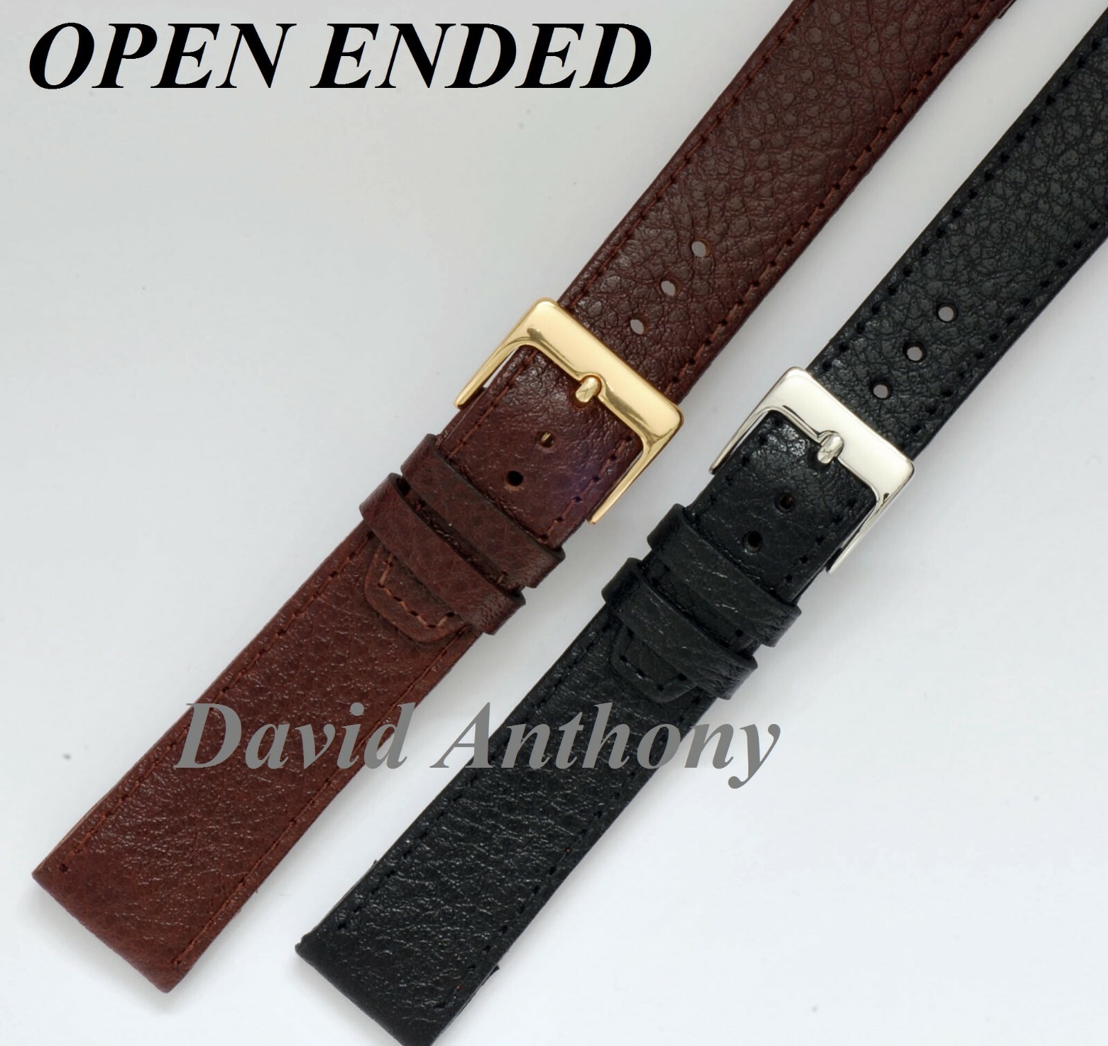 Genuine LEATHER WATCH STRAP Luxury Open End Ended Italian Calf 16mm