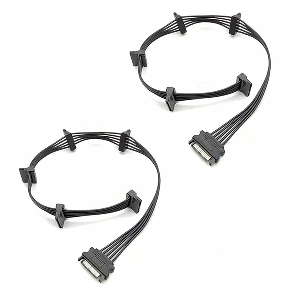 15 Pin SATA Male to 5 x SATA Female Hard Drive HDD Power Splitter Adapter Cable - Image 4 of 4