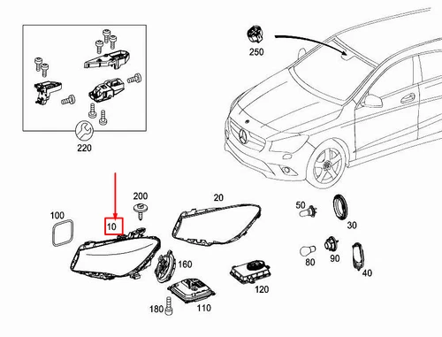 NEU MERCEDES-BENZ CLA C117 SCHEINWERFER VORNE RECHTS RHD A1178200661 ORIGINAL - Bild 1 von 5