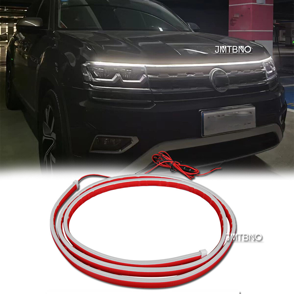 Car LED Strip Lights JMTBNO 94-Inch Car Hood LED Light Strip - Dynamic Amber/White DRL For Trucks &amp; SUVs Car Hood Light Strip