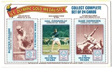 Buster Crabbe Hal Connolly Babe Didriksen 1983 Hostess Olympic Medalists Card