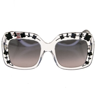 GUCCI FLOWER 3863 Black Crystal Oversized Square Asymmetrical