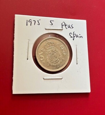 1975 5 PTAS SPAIN COIN - NICE WORLD COIN !!! 