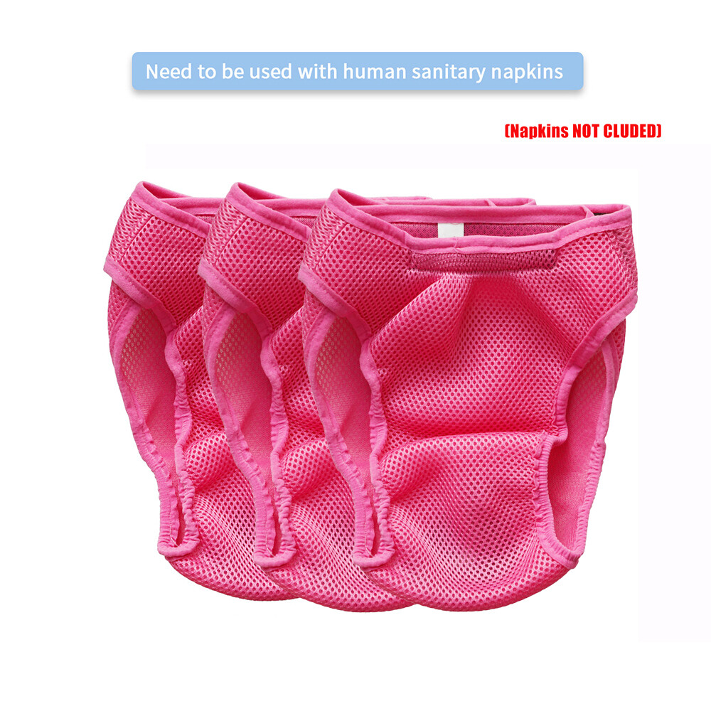 3pcs Reusable Dog Nappy Period Pants Washable Pet Hygiene Diapers