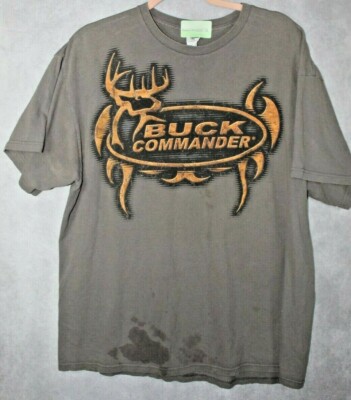 Buck Commander Brand T-shirt Grey Logo T-shirt Size XL