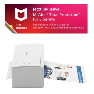 AKTION: Fujitsu ScanSnap iX1300 Dokumentenscanner inkl. McAfee Total Protection