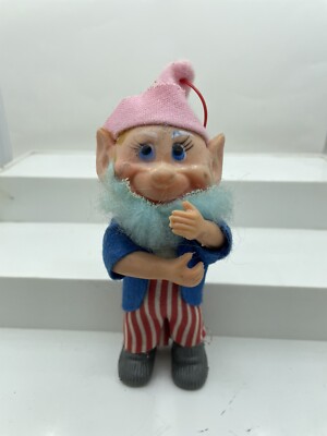 vintage pointy ear Plastic elf Christmas ornament K1