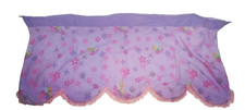 Disney Fairies Tinkerbell Girls Window Valance Purple Scallops with Pink Fringe