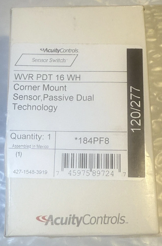 ACUITY SENSOR SWITCH WVR PDT 16 IV WIDE VIEW SENSOR CORNER MOUNT LINE VOLTAGE - Image 2 of 3