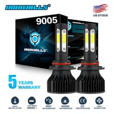 4-sides LED Headlights Kits 9005 HB3 2500W 375000LM High Beam White Bulbs 6000K