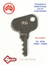 FIRMADOOR & GLIDEROL Garage Roller Door Keys Cut To Code Number