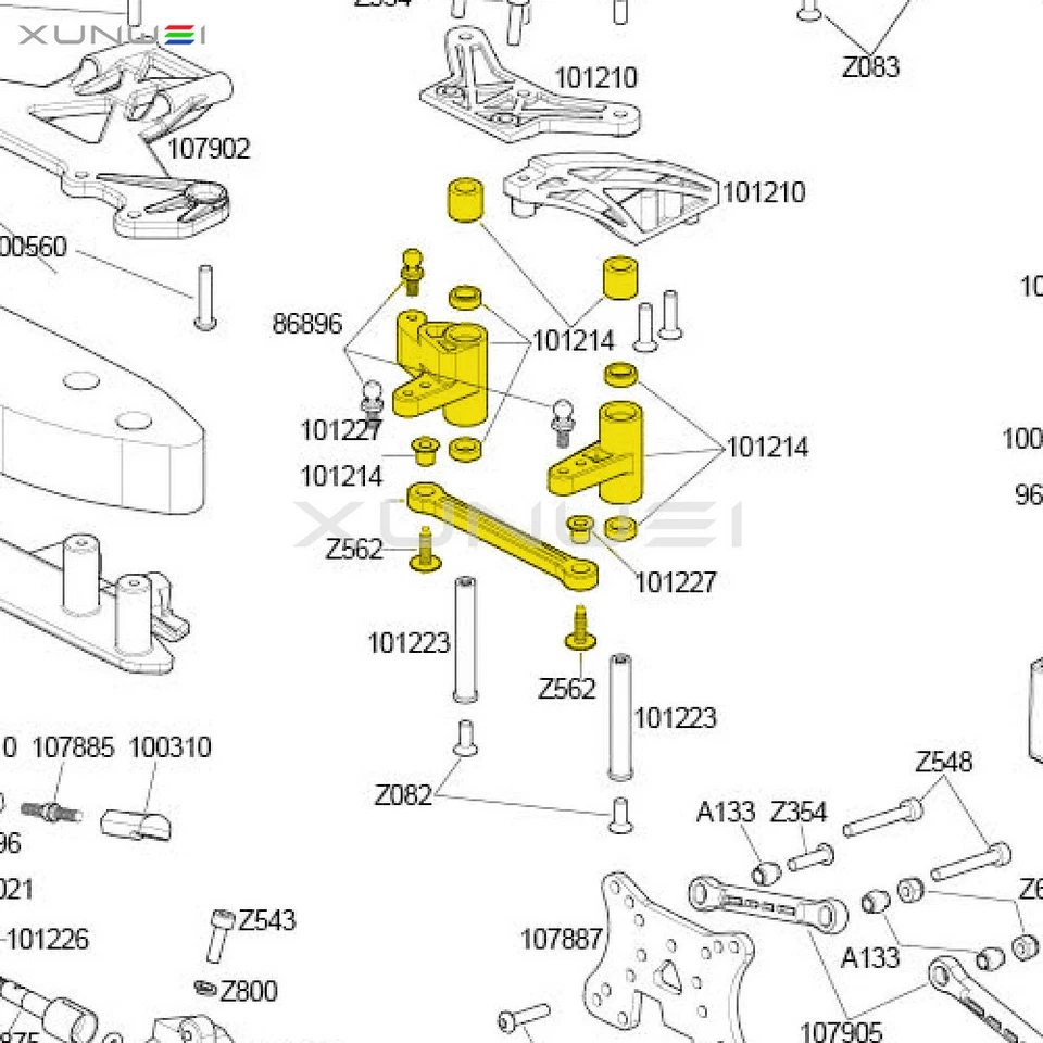 #101214 Aluminum Steering Crank Set For RC HPI Block WR8 Bullet 3.0 MT ST Flux - Image 2 of 4