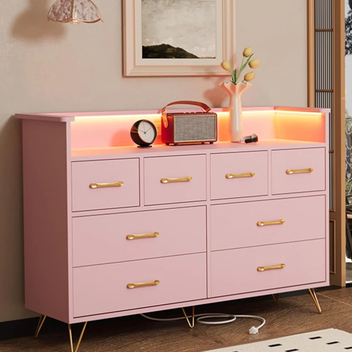 slim fit dress slacks Louvered Drawer Pink Ombré Chest of Drawers – Sunbeam Vintage