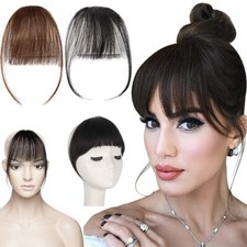 Clearance Clip In Thick Thin Bangs Neat Fringe 100 Remy Human Hair Extensions