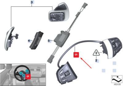 BMW X3 F25 Steering Wheel Multifunction Switches 61319270258